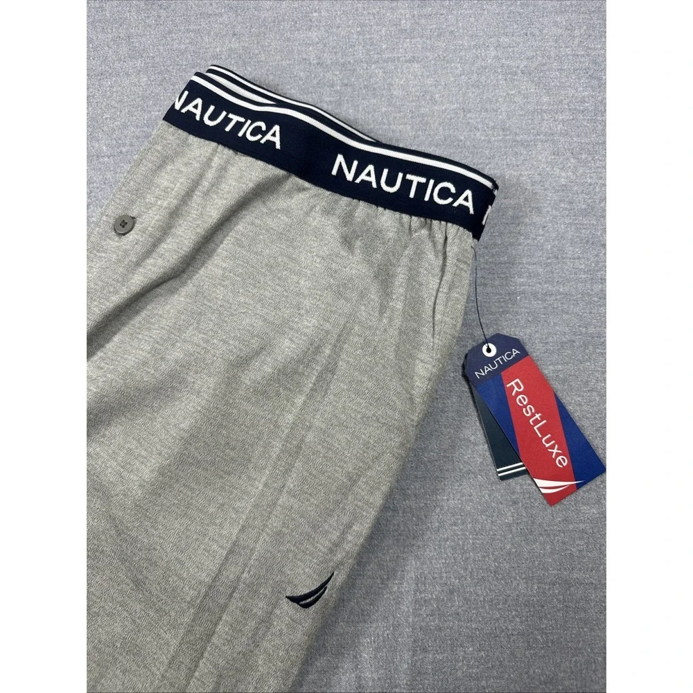 Nautica Rest Luxe Sleepwear Bottoms Men's Pajama Pants NWT Heather Gray Large